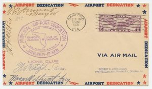 Cover / Postmark USA 1931 Municipal Air Port Dedication - Lions Club