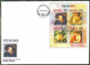 GUINEA BISSAU 2013 PETER PAUL RUBENS  SHEET FIRST DAY COVER