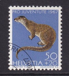 Switzerland  #B373  cancelled  1967  Pro Juventute  50c otter