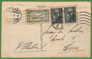 ad0891 - GREECE - Postal History -  POSTCARD to ITALY 1928