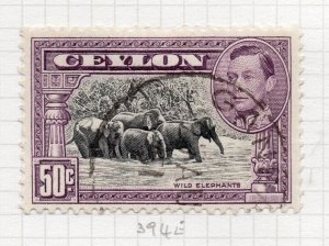 Ceylon 1938 GVI Early Issue Fine Used 50c. NW-206759