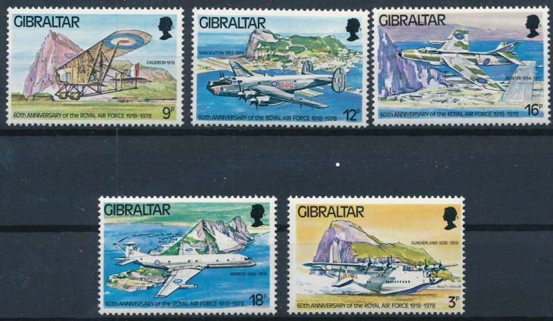 [I405] Gibraltar 1978 Planes good set of stamps very fine MNH