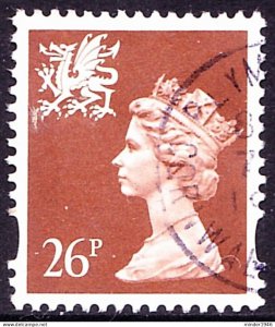 GREAT BRITAIN Wales 1997 QEII 26p Red-Brown Machin SGW80 Used