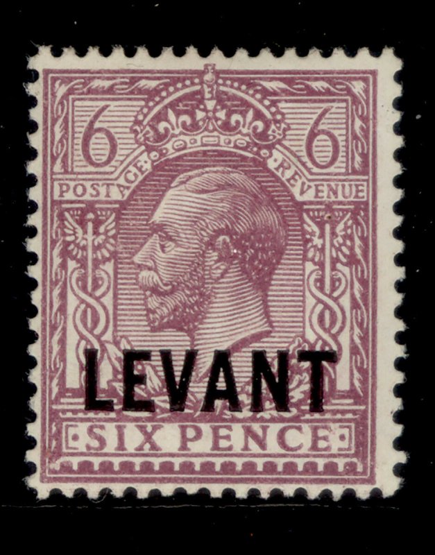 BRITISH LEVANT GV SG L22, 6d dull purple, M MINT. Cat £24.