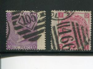 Great Britain #49  Plate 6  and #51  plate 8 VF