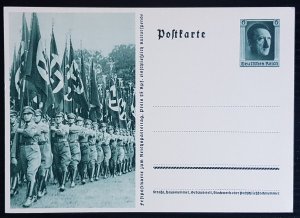 GERMANY THIRD 3rd REICH ORIGINAL POSTAL CARD NÜRNBERG RALLY 1937