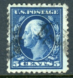 USA 1917 Washington 5¢ Perf 11 Unwmk Flat Plate Scott 504 VFU W154