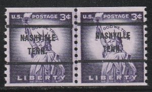 Precancel - Nashville, TN - PSS 1057-71 - Coil Line Gap Pair - NG