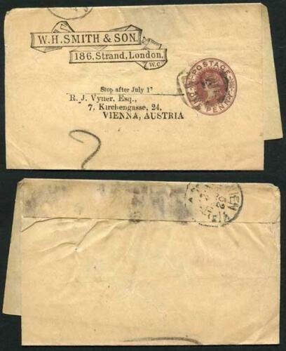 WS3 1d Brown Newspaper Wrapper Stamp LW3 Used W H Smith 