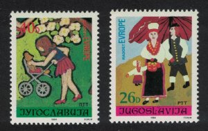 Yugoslavia Joy of Europe Meeting Children's Paintings 2v 1984 MNH SG#2166-2167