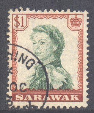 Sarawak Scott 209 - SG200, 1955 Elizabeth II $1 used