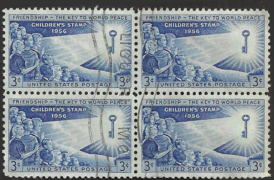  1085 Used Block Childrens Issue United States, General Issue Stamp