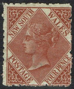 NEW SOUTH WALES 1867 QV 4D WMK '4'