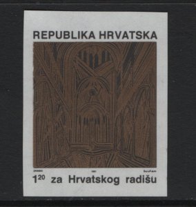 Croatia   #RA20c  MNH  1991 cathedral interior 1.20d  Imperf.