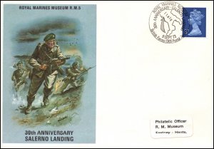 Great Britain 30th Annivesary Salerno Landing Marines Museum 1973 Cover