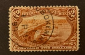 US #293, used & neat cncl., VF/XF, Miller cert., Scott $1375.00