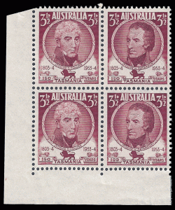 Australia 1954 Tasmania block of 4 se-tenant, MVLH Sc 264a