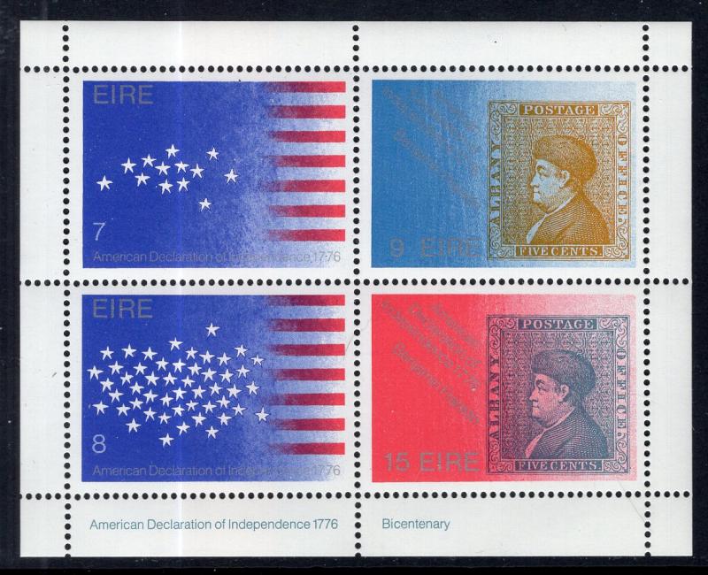 Ireland 392b US Bicentennial Souvenir Sheet MNH VF