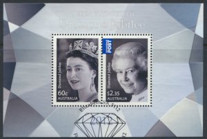 Australia SC# 3677a SG MS3758 Used QE II Diamond Jubilee w/ fdc details & scan