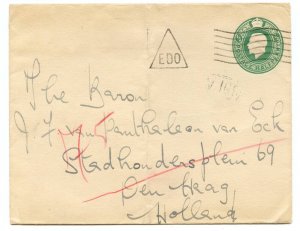 GB 1920 Postal Stationery Envelope EDO Cancel to Holland