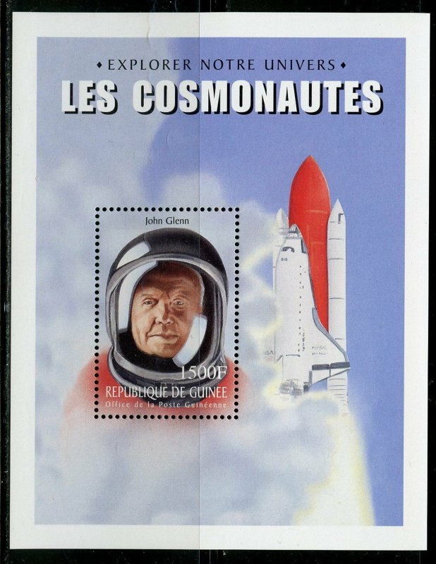 GUINEA COSMONAUTS/ASTRONAUTS JOHN GLENN SPACE SHUTTLE SOUVENIR SHEET MINT NH