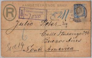 SOUTH AFRICA  -  POSTAL HISTORY - POSTAL STATIONERY COVER to ARGENTINA 1903