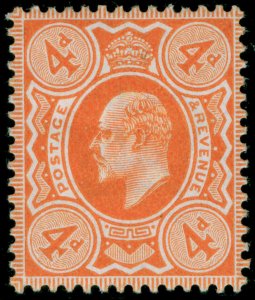 GB EDVII SG239 SPEC M25(1), 4d brown-orange, M MINT. Cat £180.