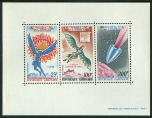 GABON Sc# C94a MNH FVF SS Icarus Jules Verne Space Flight