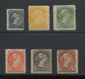 Canada Small Queens 1870-1888 various 1/2 cents to 6 cents all mint o.g. hinged