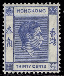 HONG KONG GVI SG152, 30c blue, NH MINT.