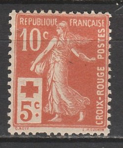FRANCE 1914 RED CROSS SOWER 10C + 5C