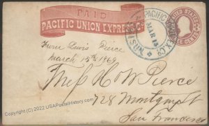 USA Pacific Union Express Co SUISUN San Francisco Paid California Adverti 105873