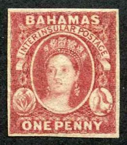 Bahamas 1859 1d lake on medium paper m/mint
