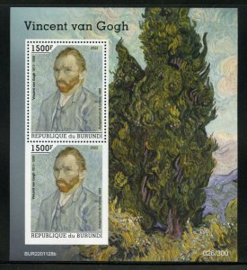 BURUNDI 2022 VINCENT van GOGH SELF PORTRAIT  SOUVENIR SHEET MINT NEVER HINGED