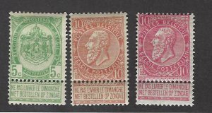 Belgium SC#64-66 Mint F-VF hr SCV$16.25...Worth checking out!