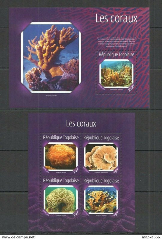 2014 Togo Flora Marine Life Corals Coral Reefs Les Coraux Kb+Bl ** Tg510