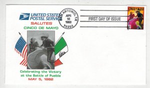 1998 CINCO DE MAYO HOLIDAY FDC #3203 SAN ANTONIO TEXAS BATTLE OF PUEBLA