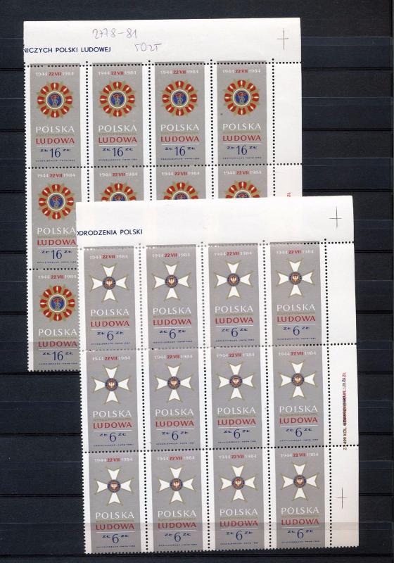 POLAND 1984 Medals Blocks MNH 48 stamps (Go 739