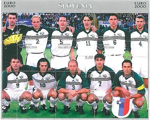 FOOTBALL - STAMPS: Tajikistan - EURO 2000: SLOVENIA