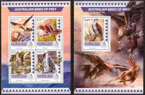 Solomon Islands 2016 Birds of Prey sheet +S/S MNH