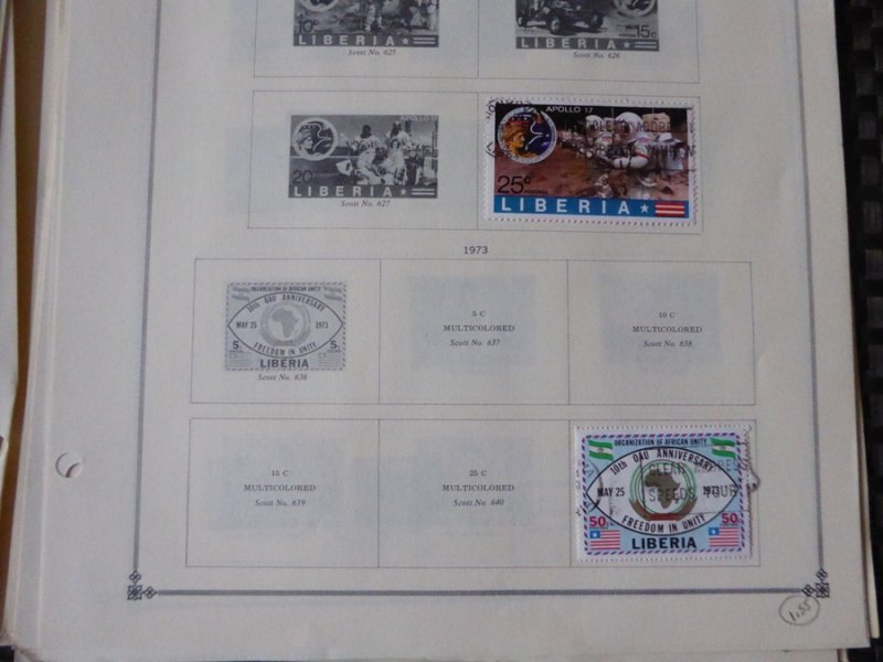 Liberia 1892-1976 Stamp Collection on Scott International Stamp Album Pages