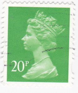 G.B. 1993 QE II (Machins) bright green 20p used