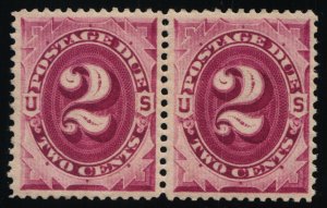 Scott #J23 VF+ - 2c Bright Claret - Postage Due Stamps - MNH Pair - 1891