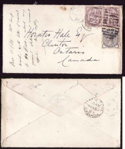 GB-#2143a-cover-London duplex cancel # WC 27 - No 15 1886 to Ca