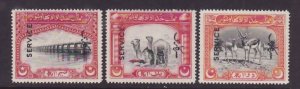 Pakistan Bahawalpur-Sc#O11-O13- id9-unused og NH official set-KGVI-1945-Animals-