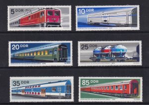 German Democratic Republic  DDR   #1462-1467 MNH 1973 railroad cars