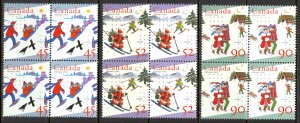 Canada Sc# 1627-1629 MNH block/4 1996 Unicef and Christmas