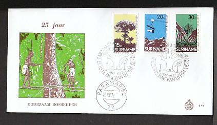 Suriname 399-401 Trees 1972 U/A FDC   