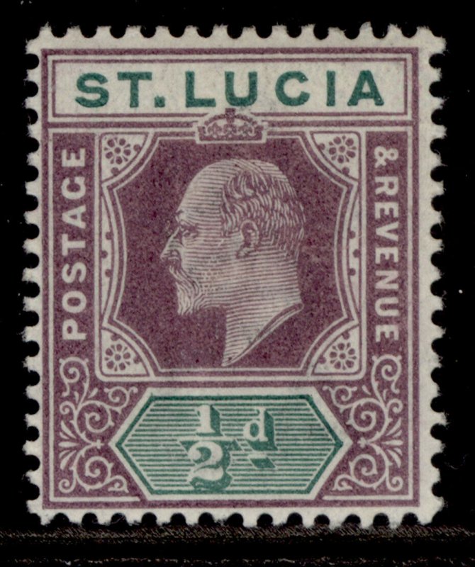 ST. LUCIA EDVII SG58, ½d dull purple & green, M MINT. 