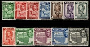 SOMALILAND SG93/104 1938 DEFINITIVE SET PORTRAIT TO LEFT MTD MINT